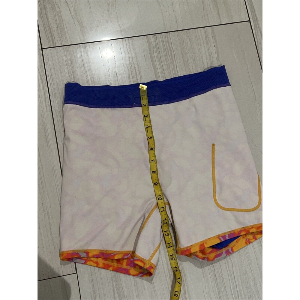 Fabletics Perforated Run 2" Shorts 2-in-1 Design Cobalt Purple Orange Medium - Picture 10 of 11